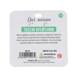 Obesek za ključe Zodiak, zeleni aventurin