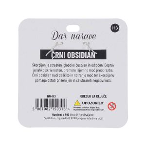 Obesek za ključe Zodiak, obsidian