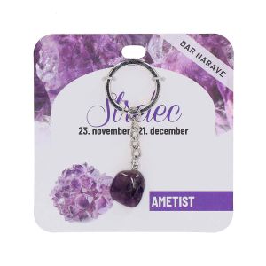 Obesek za ključe Zodiak, ametist