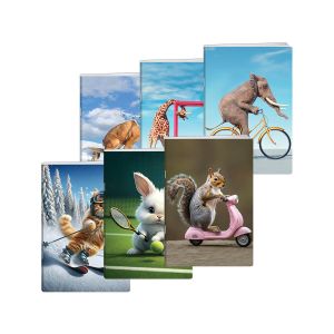Zvezek A4, 52 listni, črtan 9mm, Funny animals, New Design