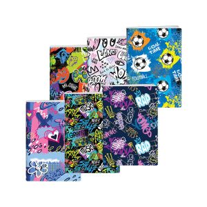 Zvezek A4, 52 listni, črtan 9mm, Grafiti, New Design