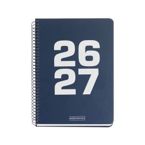 Šolski planer, dnevni, 10-mesečni, špiralni, 155x213mm, Navy 26/27