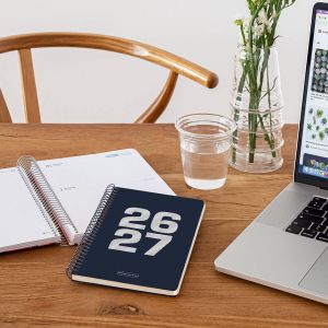 Šolski planer, dnevni, 10-mesečni, špiralni, 155x213mm, Navy 26/27