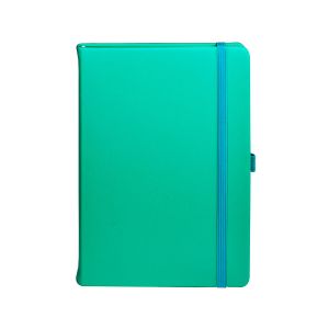 Blok, trde platnice, Smyth hard cover, črtan, zelena, 80gsm papir, 96 listni, označevalni trak, 14x