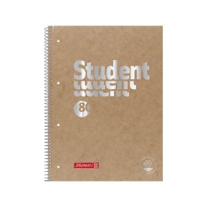 Špiralni zvezek, Brunnen, Natural, A4, mali karo, 80 listni