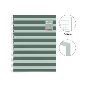 Špiralni zvezek, Miquelrius, A4, 80-listni, karo, Between The Lines, Moss