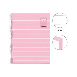 Špiralni zvezek, Miquelrius, A4, 80-listni, črtan, Between The Lines, Pink