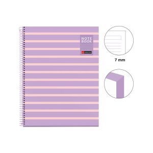 Špiralni zvezek, Miquelrius, A4, 80-listni, črtan, Between The Lines, Pink