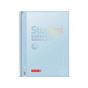 Špiralni zvezek, Brunnen, Premium Student, pastelno lila, A4, črtan, 80 listni