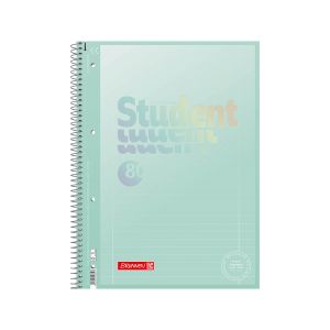 Špiralni zvezek, Brunnen, Premium Student, pastelno lila, A4, črtan, 80 listni