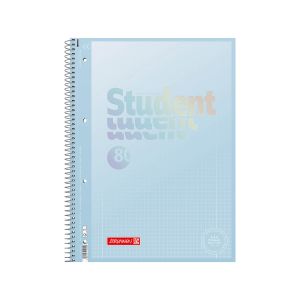 Špiralni zvezek, Brunnen, Premium Student, pastelno lila, A4, mali karo, 80 listni