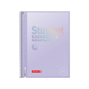 Špiralni zvezek, Brunnen, Premium Student, pastelno lila, A4, mali karo, 80 listni