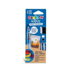 Flomastri, Carioca, akrilni, 2 kos (črn in bel), kartonska embalaža