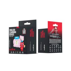 Naprava za učenje angleškega jezika, 12 kategorij, 112 kartic, 224 besed, učenje skozi igro, roza.