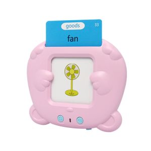 Naprava za učenje angleškega jezika, 12 kategorij, 112 kartic, 224 besed, učenje skozi igro, roza.