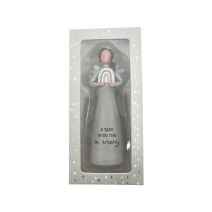 Keramični angel z napisom S tabo in ob tebi za zmeraj, 11 cm.