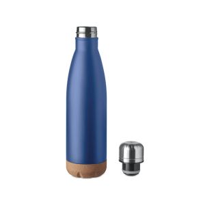 Vakuumska steklenica iz nerjavečega jekla z dvojno steno s detajlom iz plute. 500 ml. Brez puščanja.