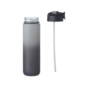 Flaška športna RPET s slamico, časovne oznake, enoročno odpiranje, varnostna zaponka, brez BPA, 1l