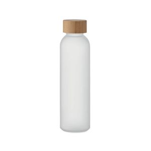 Steklenička, Abe, z bambusovim pokrovčkom, bela, 500 ml