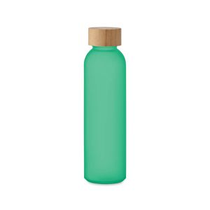 Steklenička, Abe, z bambusovim pokrovčkom, zelena, 500 ml