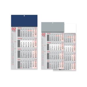 Stenski koledar, 4-mesečni poslovni, špirala, siv, 2026, 201240-2, 30 x 63