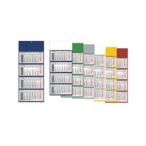 Stenski koledar, Poslovni 4-delni, špirala, moder/bel, 2026, 201225-01, 30 x 79