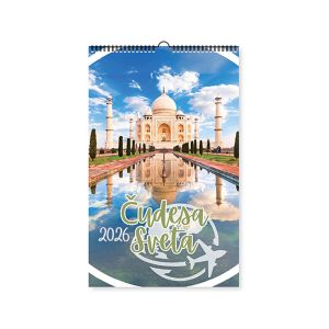 Stenski koledar, Čudesa sveta, 2026, 202281, 33 x 54