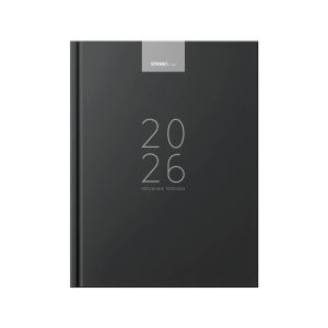 Poslovnik, tedenski z datumi, 20 x 26,9 cm, črte, 192 strani, 80g beli papir, črn, 2026
