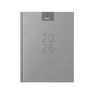 Poslovnik, tedenski z datumi, 20 x 26,9 cm, črte, 192 strani, 80g beli papir, siv, 2026