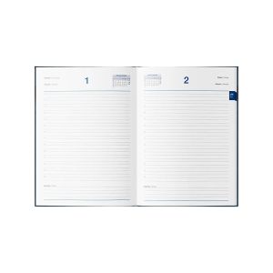 Dnevnik, z datumi, 17,2 x 24,3 cm, črte, 192 strani, 80g beli papir, črn, 2026