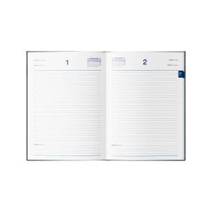Dnevnik, z datumi, 17,2 x 24,3 cm, črte, 192 strani, 80g beli papir, petrol moder, 2026