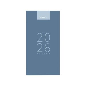 Planer, 8 x 16 cm, črte, 144 strani, 80g beli papir, petrol moder, 2026