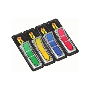 Označevalci, 3M Post-it, 683-4AR, 12x43mm, v obliki puščice, 24 lističev v 4 različnih barvah