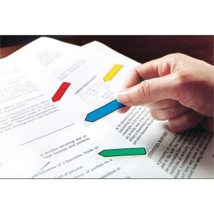 Označevalci, 3M Post-it, 683-4AR, 12x43mm, v obliki puščice, 24 lističev v 4 različnih barvah