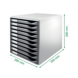 Predalnik, Leitz 5281-89, z desetimi predali, temno siv