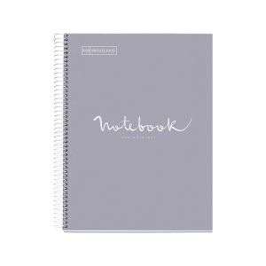 Špiralni zvezek, MiquelRius, A4, 80-listni, karo, Emotions, ECO, sivka