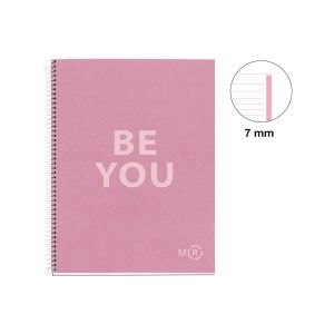 Špiralni zvezek, Miquelrius, A4, 80-listni, črtani, Be Eco, Pink