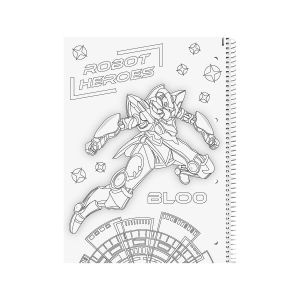 Špiralni zvezek, Brunnen, Robot Hero, A4, črtan, 80 listnI