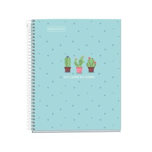 Špiralni zvezek, MiquelRius, A5, 80-listni, črtani, Cactus, mint