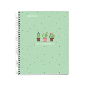 Špiralni zvezek, MiquelRius, A5, 80-listni, črtani, Cactus, mint