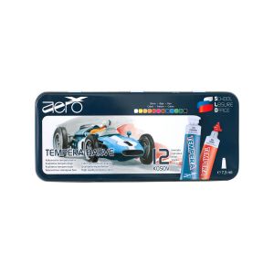 Tempera barve, Aero, 12 kom, v kovinski škatli