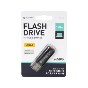 Ključ USB PLATINET 128GB. vmesnik 2.0. X-DEPO. črn