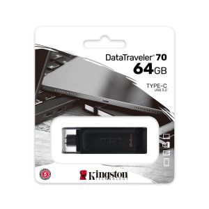 USB C disk Kingston 64GB DT70, 3.2 Gen1, plastičen, s pokrovčkom