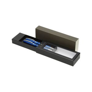 Set pisal TOLEDO, kovinski, kemični in roler v darilni škatli, modre barve