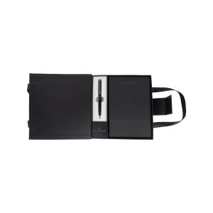 Pisalni set Oxford, vsebuje notesnik A5 in Wellington kemični svinčnik, v darilnem pakiranju, črn.