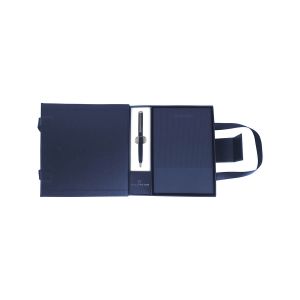 Pisalni set Oxford, vsebuje notesnik A5 in Wellington kemični svinčnik, v darilnem pakiranju, moder.