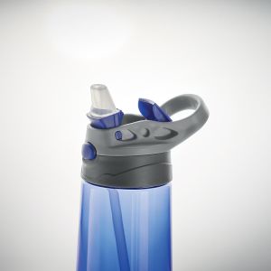 Flaška SHIKU modra, iz Tritana z zložljivim silikonskim ustnikom na pokrovčku, brez BPA, 450 ml