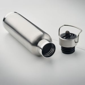Flaška termo iz rec. nerjavečega jekla, z vgrajeno slamico in zaščitnim pokrovom in ročajem. 660 ml