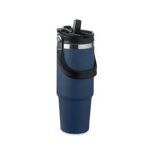 Lonček termo iz rec. nerjavečega jekla, s slamico, zložljivim ustnikom in odprtino za pitje. 850 ml