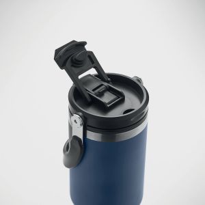 Lonček termo iz rec. nerjavečega jekla, s slamico, zložljivim ustnikom in odprtino za pitje. 850 ml